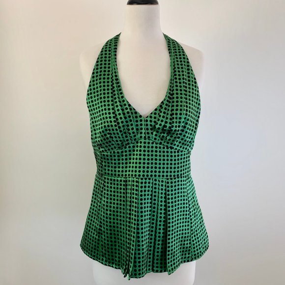 Nanette Lepore Silk Polka Dot Halter Top - Picture 1 of 11